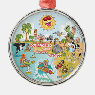 カリフォルニアビーチライフオーナメント メタルオーナメント