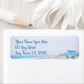 カリフォルニアビーチライフガードブースのスクリプトアドレス ラベル (インサイチュ)