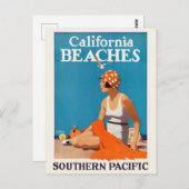 カリフォルニアビーチヴィンテージポスター1923 ポストカード (正面/裏面)