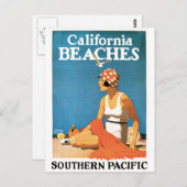 カリフォルニアビーチヴィンテージ旅行ポスター ポストカード (正面/裏面)