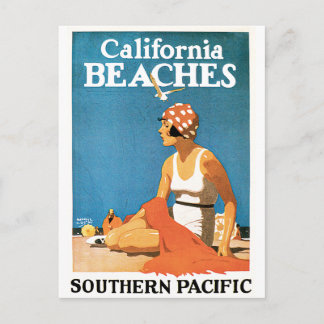 カリフォルニアビーチヴィンテージ旅行ポスター ポストカード