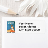 カリフォルニアビーチヴィンテージ旅行ポスター ラベル (インサイチュ)