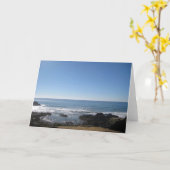 カリフォルニアビーチ空白のグリーティングカード カード (黄色い花)