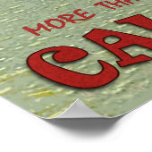 カリフォルニアビーチ、赤い水着の女性 ポスター (角)