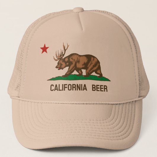 カリフォルニアビール州の旗のトラック運転手の帽子 キャップ (正面)