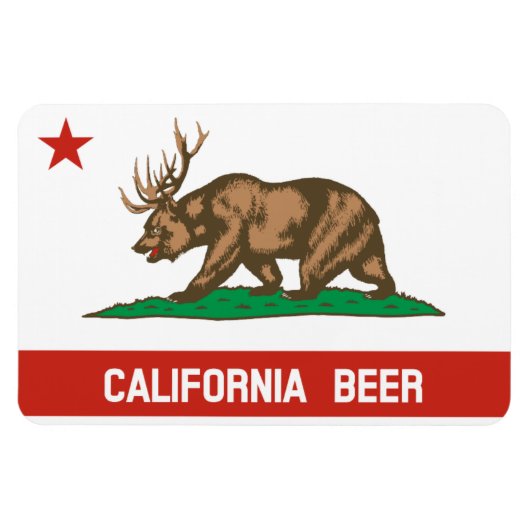 カリフォルニアビール州旗ベアディアフレキシマグネット マグネット (横)
