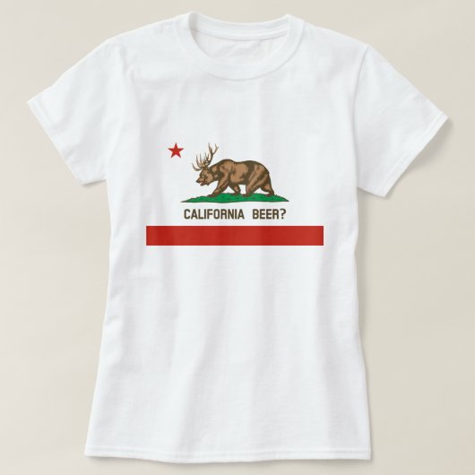 カリフォルニアビール?州旗Tシャツ Tシャツ (デザイン正面)