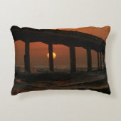 カリフォルニアピア海ビーチサンセットラウンドピロー アクセントクッション (正面)