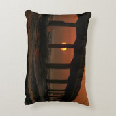 カリフォルニアピア海ビーチサンセットラウンドピロー アクセントクッション (裏面(縦))