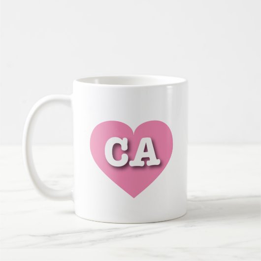 カリフォルニアピンクハート- I love CA コーヒーマグカップ (左)