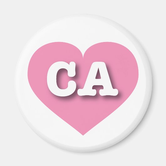 カリフォルニアピンクハート- I love CA マグネット (正面)