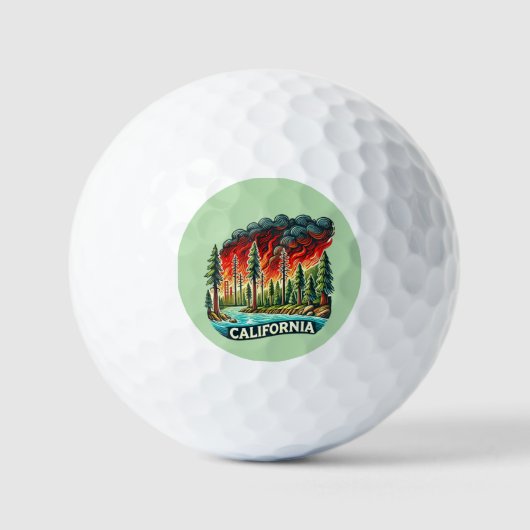 カリフォルニアファイアキーチェーン ゴルフボール (正面)