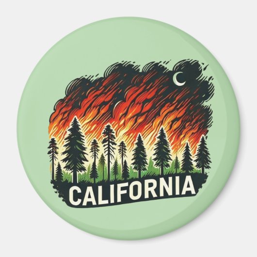 カリフォルニアファイアキーチェーン マグネット (正面)