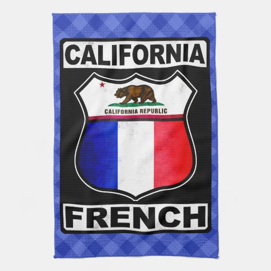 カリフォルニアフランスのアメリカ人 キッチンタオル (縦)