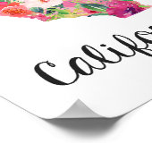 カリフォルニアプリント、フローラカリフォルニア地図ポスター ポスター (角)