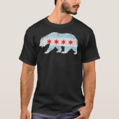 カリフォルニアベアシカゴ州旗ファミリーホーム Tシャツ (正面)