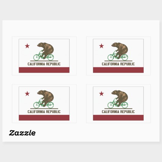 カリフォルニアベアークルーザーバイクステッカー 長方形シール (シート)