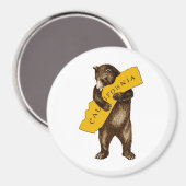 カリフォルニアベアーハグ州Iラブカリフォルニア マグネット (正面/裏面)