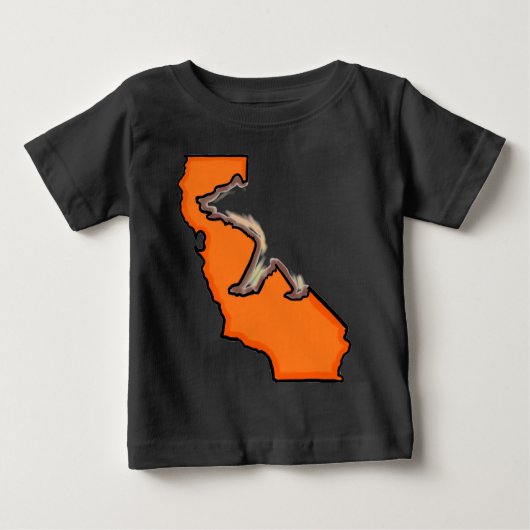 カリフォルニアベア州シンボルオレンジベビー服 ベビーTシャツ (正面)