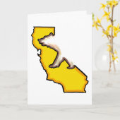 カリフォルニアベア州シンボルカスタムグリーティングカード カード (黄色い花)
