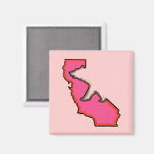 カリフォルニアベア州シンボルピンク磁石 マグネット (正面/裏面)