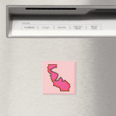 カリフォルニアベア州シンボルピンク磁石 マグネット (インサイチュ (食洗機))