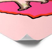 カリフォルニアベア州ピンクカスタムのサイズのポスター ポスター (角)