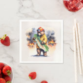 カリフォルニアベア消防士 スタンダードカクテルナプキン (インサイチュ)