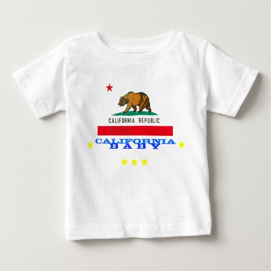 カリフォルニアベビー+国旗 ベビーTシャツ (正面)