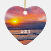 カリフォルニアホリデイハート セラミックオーナメント (裏面)