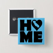 カリフォルニアホームハート州ボタンバッジピン 缶バッジ (正面&裏面)