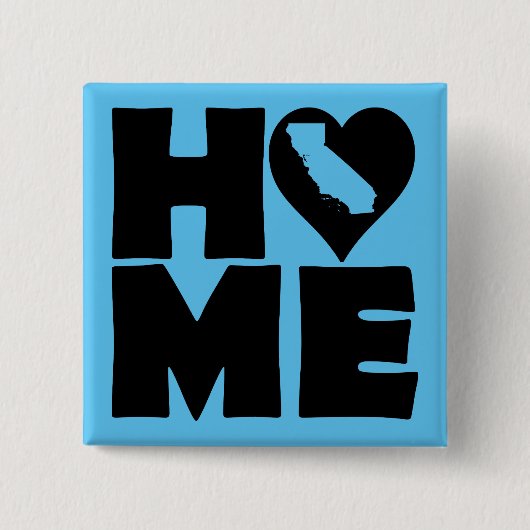 カリフォルニアホームハート州ボタンバッジピン 缶バッジ (正面)