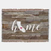 カリフォルニアホーム州パーソナライズされたウッドルック スローブランケット (正面)