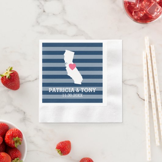 カリフォルニアホーム州ラヴカスタムィズハート 縁ありカクテルナプキン (インサイチュ)