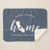 カリフォルニアホーム州 パーソナライズされた シェルパブランケット (正面(横))