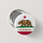 カリフォルニアボタン、愛国的なカリフォルニア国旗 缶バッジ (正面&裏面)