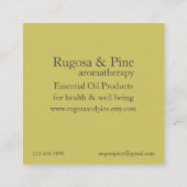 カリフォルニアポピズエッセンシャル油アロマセラピー スクエア名刺 (裏面)