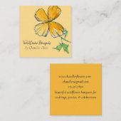 カリフォルニアポピズワイルドフラワーウォーター色オレンジ スクエア名刺 (正面/裏面)