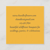 カリフォルニアポピズワイルドフラワーウォーター色オレンジ スクエア名刺 (裏面)