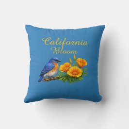カリフォルニアポピーとアメリカルウチワギス クッション