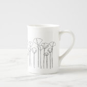 カリフォルニアポピーと背の高いマグカップ ボーンチャイナマグカップ (右)