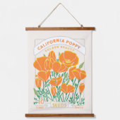 カリフォルニアポピーぶら下がったシードパケットのタペストリー 吊り下げ型タペストリー (正面)