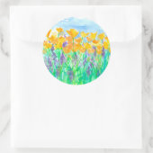 カリフォルニアポピーズパープルルピネスワイルドフラワー ラウンドシール (バッグ)