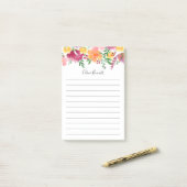 カリフォルニアポピーパーソナライズされたライン ポストイット (デスク上)