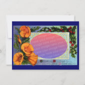 カリフォルニアポピービンテージクリスマスフレームセピア シーズンカード (正面)