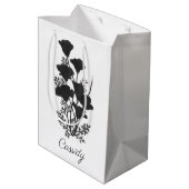 カリフォルニアポピーフラワーシルエットUピックバックカラー ミディアムペーパーバッグ (裏面アングル)