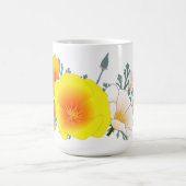 カリフォルニアポピーブーケ(文字なし)マグ コーヒーマグカップ (中央)