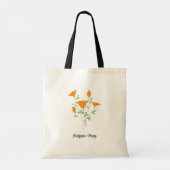 カリフォルニアポピーミニマリストトートバッグ トートバッグ (裏面)