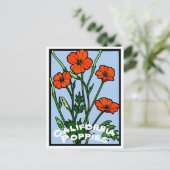 カリフォルニアポピーヴィンテージ ポストカード (スタンド正面)