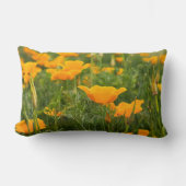 カリフォルニアポピー写真へのドライブラシ効果 ランバークッション (正面)